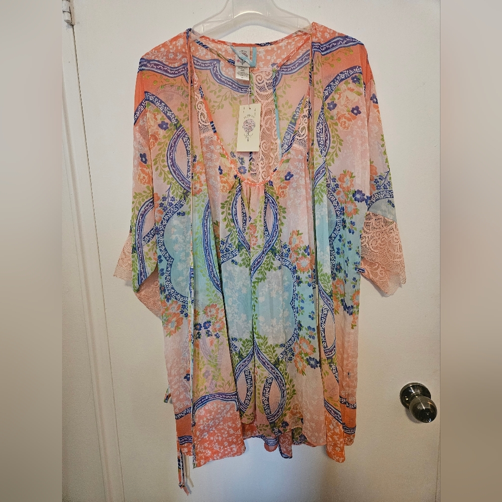 In Bloom Vibrant Floral Kimono And Chemise